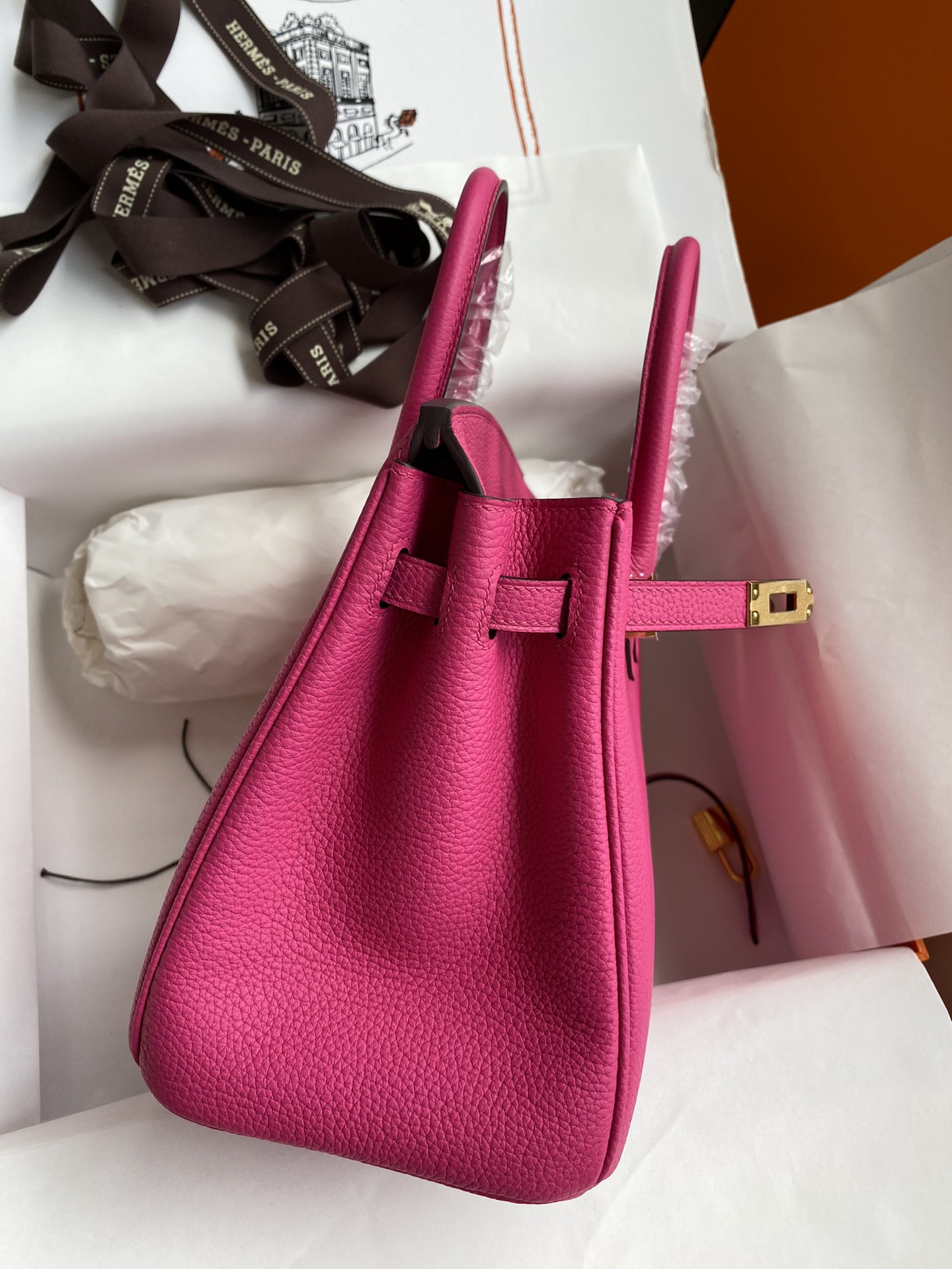 Hermes Birkin 25CM Togo Leather Handbag Rose Pink